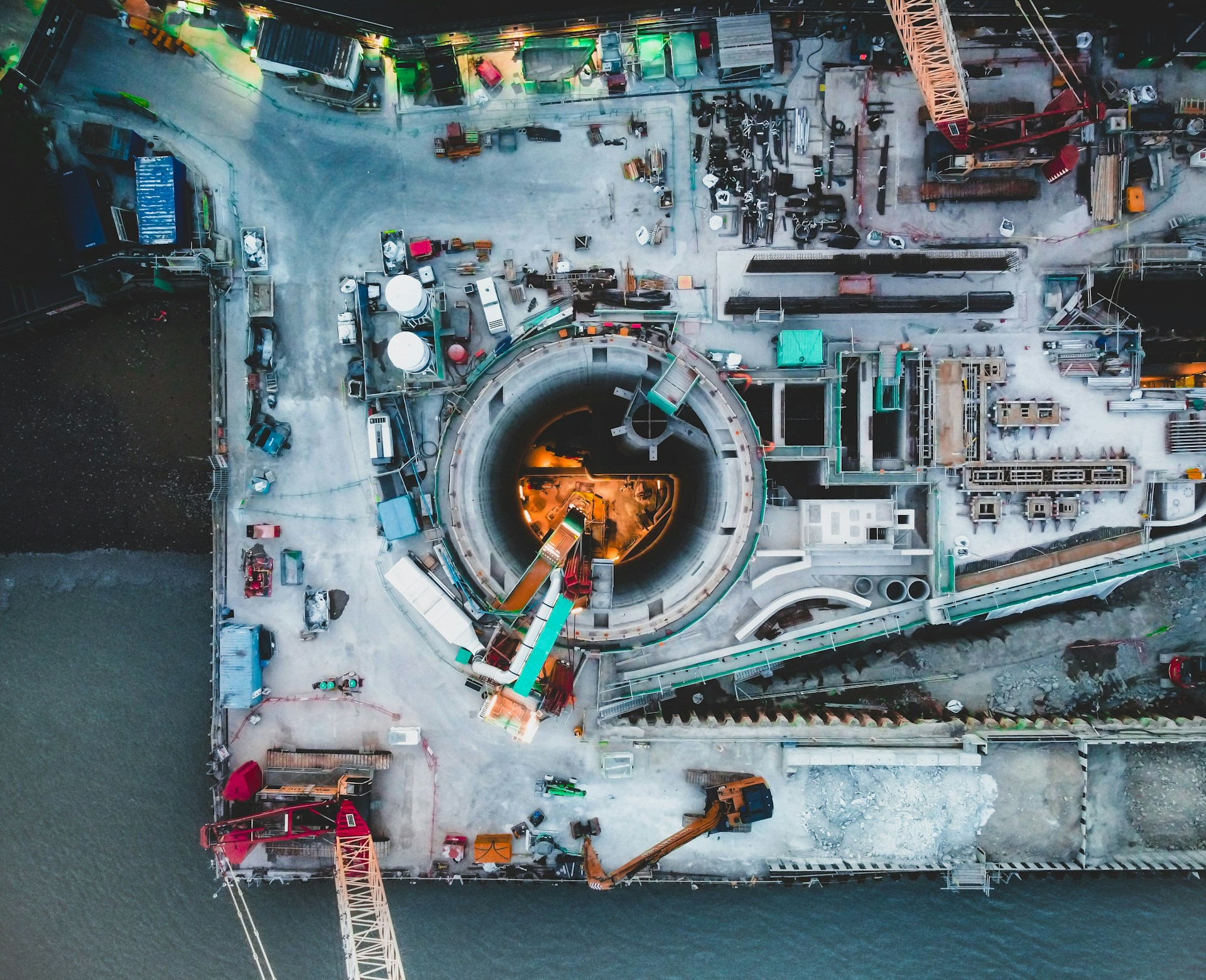 Underground super-sewer tunnel construction and sewer line infrastructure